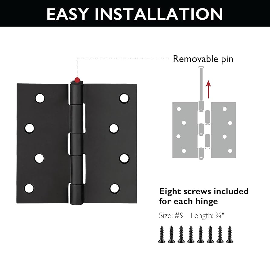 Door Hinges for Interior Doors 3-Pack 4-inch x 4-inch